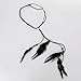 AWAYTR Feather Headband Indian Headpiece - Bohemian Tassels Girls hairband Festival Headwear For Women (Black)