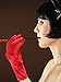 JOVITEC 3 Pairs Women Short Satin Gloves Wrist Length Gloves Gown Gloves Opera Gloves for Party (Black, White and Red)