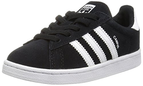 adidas Originals Boys' Campus EL I Sneaker, Black/White/White, 10 Medium US Toddler