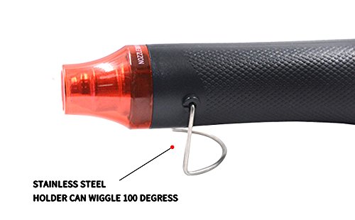 Heat Gun,mofa Hot Air Gun Tools Shrink Gun with Stand For DIY Embossing And Drying Paint Multi-Purpose Electric Heating Nozzle 300W 110V with 40PCS Shrink Tube(Black,Red)