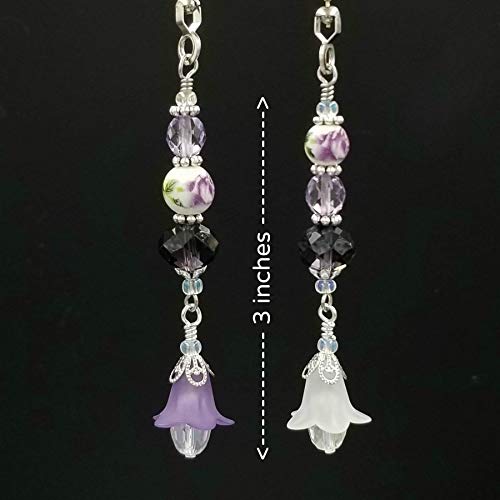 Ceiling Fan and Light Pull Chain Set Purple Floral