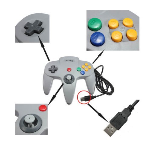 image for omyBigDeal Retrolink N64 Style Classic Controller For PC & MAC USB Gra