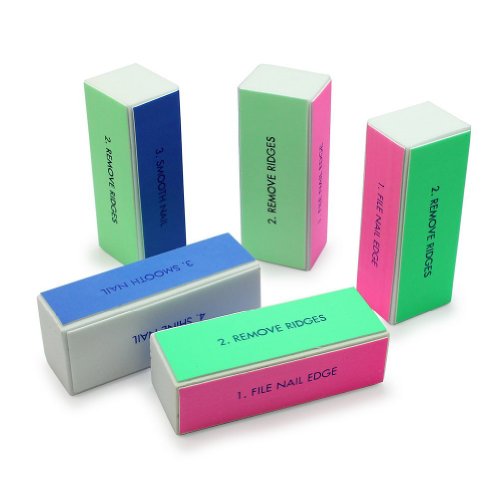 Outflower 5pcs Colorful Nail Polish Block Sponge Polished Tofu Block Sponge Buffer Nail File Random Color