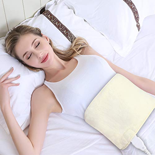 Tech Love Waist Heating pad for Lower Back Pain, Shoulder, Leg, Stomach Cramp Relief with Elastic Bands, Gel Pack for Hot or Cold Therapy, Mutifuctional, Reusable, Portable Heat Wrap, Off-White