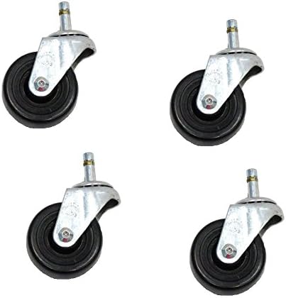 (Four)Clearance Swivel Stem Casters with 3" Hard Rubber Wheel 440# Total Capacity &amp; 7/16" Grip Ring Stem (Overall Wheel Size 3" Diameter x 1-1/4" Wide )