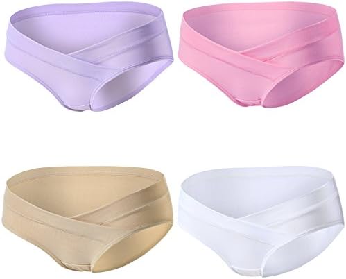 PIDAY Women's Under The Bump Cotton Maternity Hipsters Panties Multi Pack