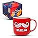 Gifffted Funny Christmas Coffee Mug, Santa Claus Moustache and HO HO HO, Unique Christmas Mugs For Friends and Family Christmas Gifts, Red, Ceramic, 13 Ounce