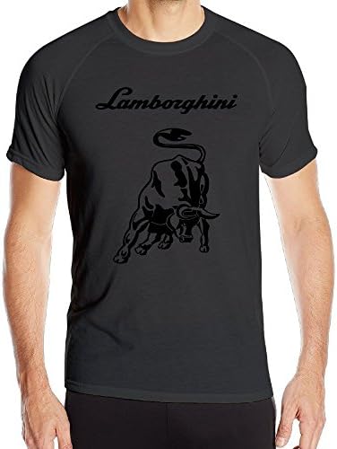 IEFFAT Men's Lamborghini Logo Sport Quick Dry Short Sleeved T Shirts