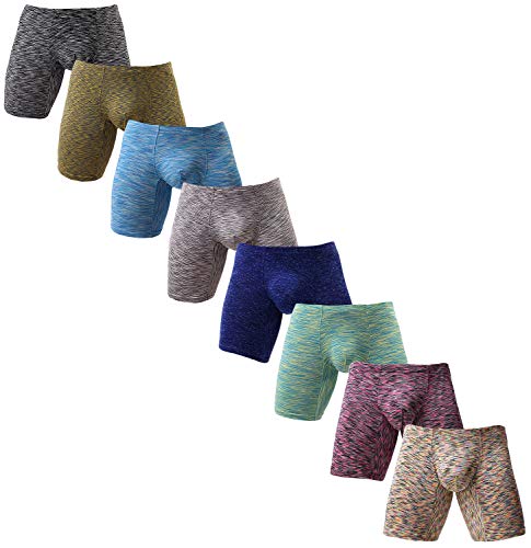 NEIKU Men's Sexy Underwear Stripe Boxer Briefs Undies Sport Trunks Stripe Briefs 8 Pack L