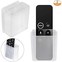 [2 Pack] Universal Remote Control Holder, Wall Mount Media Organizer - Pinowu Self-Adhesive Storage Box, Office Supply Accessories