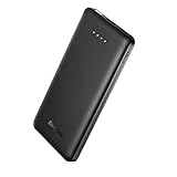 EasyAcc Slim 10000 mAh Power Bank, QC 3.0 Quick Charge Portable Charger External Battery for iPhone Android and More - Black