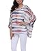 Nicetage Sheer Chiffon Blouses for Women Batwing Tops Bat Wing Boho Flowy Dressy Tops Dolman Sleeve Tie Dye Striped Shirt