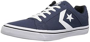 Image of Converse Men's El Distrito Canvas Low Top Sneaker, Navy/White/Black, 8.5 M US