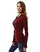PattyBoutik Women Shawl Collar Pleated Detail Blouse (Burgundy Large)