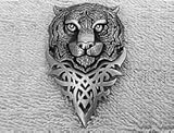 Tribal Tiger Pewter Pin by JJ Jonette Brooch Jungle Big Cat