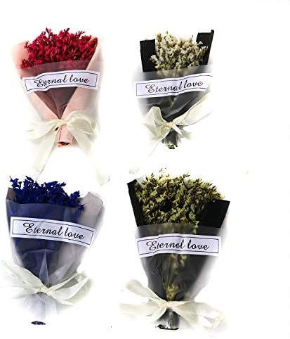 TOPMO 4 PCS Mini Small Artificial Flowers Natural Dried Gypsophila Flower Bouquet Decorative Photo Props