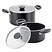 Farberware Neat Nest Space Saving Nonstick Saucepots/Pots and Pans Set/Dishwasher Safe, Made in The USA, 4 Piece, Black