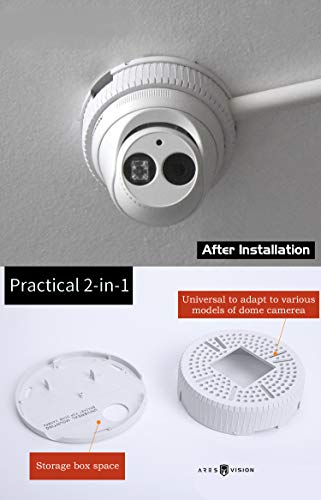 Ares Vision Universal mounting CCTV Hidden Junction Box Bracket, Suitable for Dome and Turret CCTV Cameras. Pack of 2