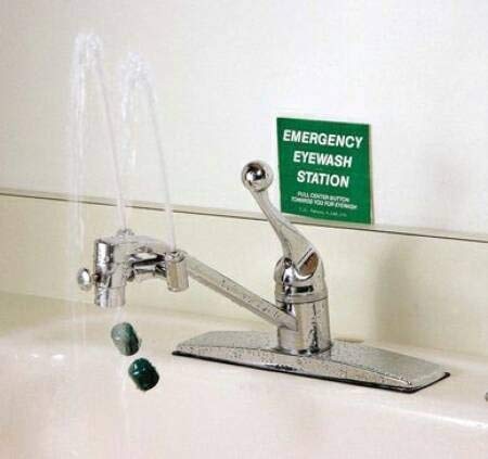 Emergency Eyewash Station, Faucet Mounted, Continuous Flow
