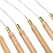 Tinksky Wooden Hair Extension Loop Needle Threader DIY Hook Tool, Pack of 12