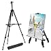 T-SIGN 66 Inches Reinforced Artist Easel Stand, Extra Thick Aluminum Metal Tripod Display Easel 21 to 66 Inches Adjustable Height with Portable Bag for Floor/Table-Top Drawing and Displaying