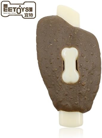 Dura Chew Dog Toys, Bacon Flavored Rawhide Chew Bone with Unique Formula Mixed Flavours, EETOYS Durable Dental Snack Collection (Prime Rib, Wolf/Medium)