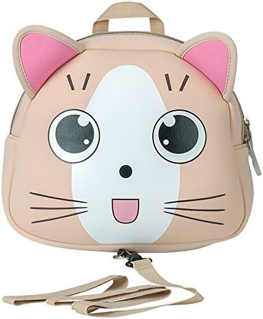 Jenuther Toddler Backpack, Waterproof Cute Cool Animal Cartoon Baby Carry Bag Schoolbag, Preschool Bookbag for Kids Playful Lunch Boxes with Safety Harness, Cat