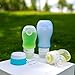 Silicone Travel Bottle Set (3oz/2oz/1.25oz, 3 Pack and 1 Cream Jar), Refillable Travel Bottles and Containers for Shampoo, Conditioner, Lotion - Leak roof, TSA approved, BPA-free