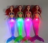 Dabixx Doll Toy, Sale Kid Girls Waterproof Light Swimming Mermaid Doll Toy Bath Spa Swimming Pool MAR - Light Pink