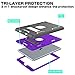 TOPSKY iPad Air 2 Case, iPad A1566/A1567 Kids Proof Case, Heavy Duty Shockproof Rugged Armor Defender Kickstand Protective Cover Case for iPad Air 2 Grey Purple
