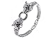 Alilang Silvery Tone Black Enamel Clear Crystal Rhinestone Two Tiger Cuff Bracelet Bangle