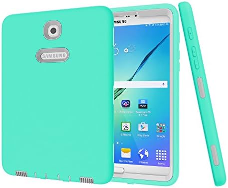 Galaxy Tab S2 8.0 Case, SinYong Heavy Duty Shockproof Drop Resistance Anti-slip Hybrid Protective Cover for Samsung Galaxy Tab S2 8.0 inch Tablet (SM-T710 T715 T713) (Mint+Grey)