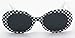 Elite NIRVANA Kurt Cobain Oval Bold Vintage Sunglasses For Women Men Eyewear - Checkered Frame Black Lens (Checkered White, 65)