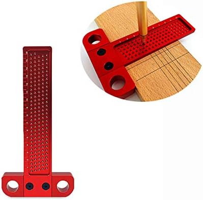 木工定規 木工t型定規 穴マーキング定規 アルミ合金測定定規ツール B スクライバー ファッション通販