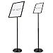 T-SIGN Adjustable Heavy Duty Pedestal Sign Holder Floor Stand, Sign Stand Poster Stand, Standing Floor, 11 x 17 inch, Vertical & Horizontal View, Outdoor Indoor Standing Sign Holders Aluminum Black