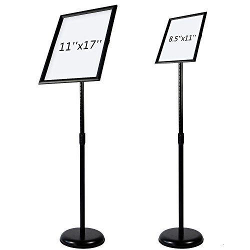 image for T-Sign Adjustable Pedestal Poster Stand Aluminum Snap Open Frame For 8