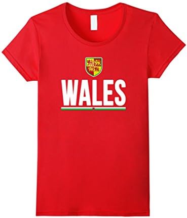 Women's WALES T-shirt Welsh Pride Dragon Flag Soccer Football Rugby Medium Red