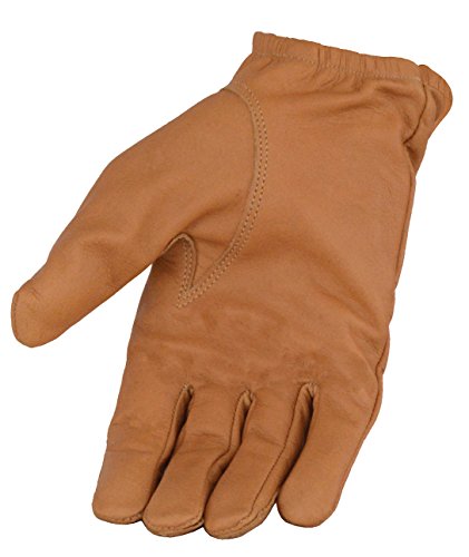 Milwaukee Leather Men's Leather Driving Gloves with Wrist Snap (Saddle, Medium)
