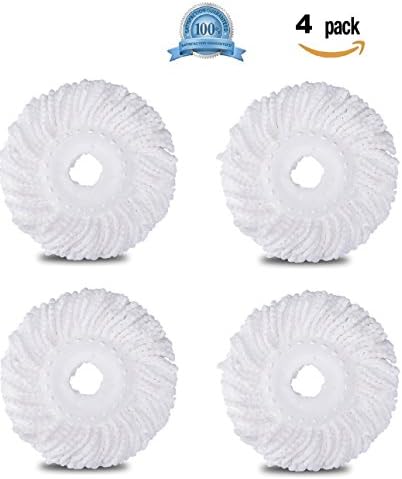 Replacement Mop Micro Head Refill For 360° Spin Magic Mop-Microfiber Replacement Mop Head-Round Shape Standard Size, Anti-abrasive Microfibers Round Mop Head For Twist and Shout Mop-4 Pack