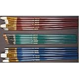 18 Fine Art Paint Brushes for Acrylic, Oil, Watercolors -Long Handles