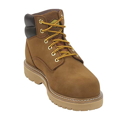 Steel Toe Work Boots for Men 6" - Safety Shoes Slip Resistant & Electrical Hazard Work Boots (10, Olive)