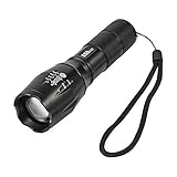 AMASKY XLM-T6 Zoomable Water Resistant Bright LED Flashlight with 1600LM Torch Adjustable for OutdoorBottom Click