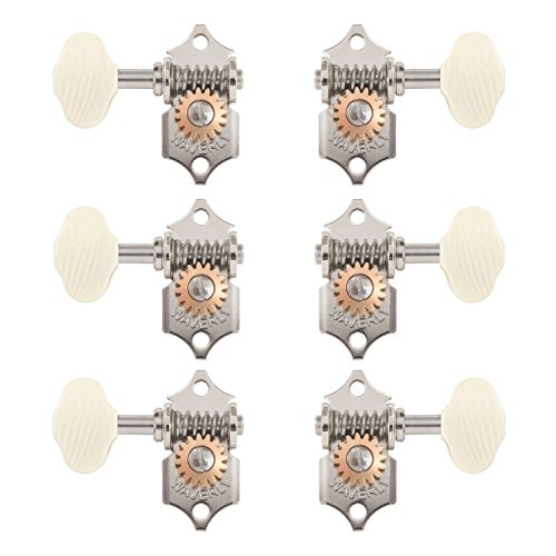 Waverly Guitar Tuners with Ivoroid Butterbean Knobs for Solid Pegheads, Nickel, 3L/3R