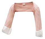 ScratchSleeves | Baby Girls' Stay-On Scratch Mitts Stripes | Pink and Cream | 3 to 6 Months