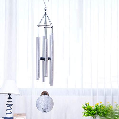 LLP LM Rain ChainsMusic Wind Chimes Metal Wind Chimes 6 Tubes Wind Chimes Gift Home Wind Chime Creative Aluminum Tube Music Debug Tube,Silver,42inch