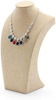 Luxuriant July Fashion Linen Necklace Stand Display Graceful Necklace Bust (H9.8")