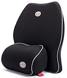 Travel Ease Premium Memory Foam Car Lumbar Cushion & Neck Pillow Kit(Black)