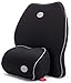 Travel Ease Car Lumbar Support Back Cushion & Headrest Neck Pillow Kit for Seat Cushion Memory Foam Erognomic Design Universal Fit for Car Seat with Back Pain Relief (Black)