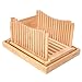 Kinwell Nature Bamboo Foldable Bread Slicer with Crumb Catcher Tray + 20 Bread Bags for Homemade Bread & Loaf Cakes, Thickness Adjustable,Thick & Thin Slices 1/3
