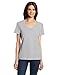 Hanes Women's Nano Premium Cotton V-Neck Tee, Gray, X-Large